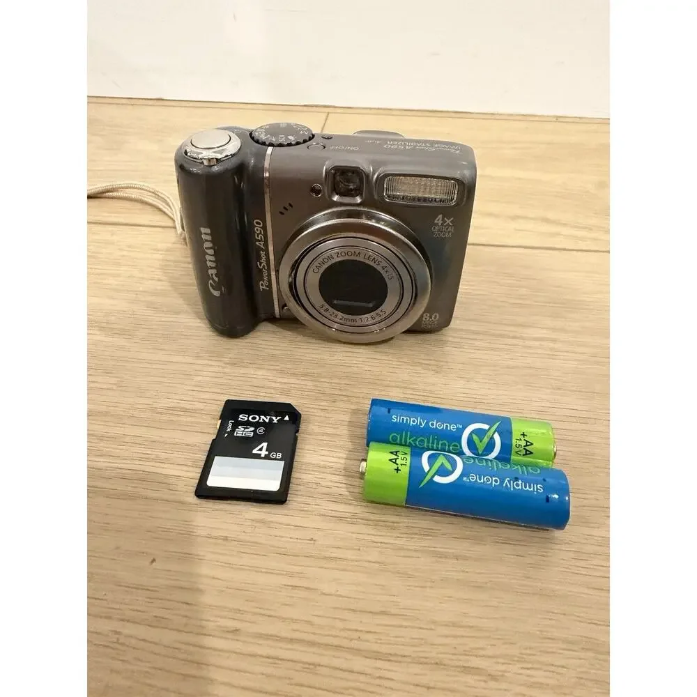 Canon PowerShot A590 IS 8.0MP Digital Camera - Gray - TESTED WORKS PC1263